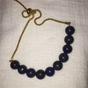 Lapis lazuli gold adjustable bracelet